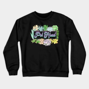 Pot Head Vintage Pattern for Succulent Lovers Crewneck Sweatshirt